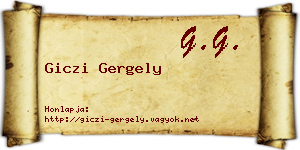 Giczi Gergely névjegykártya